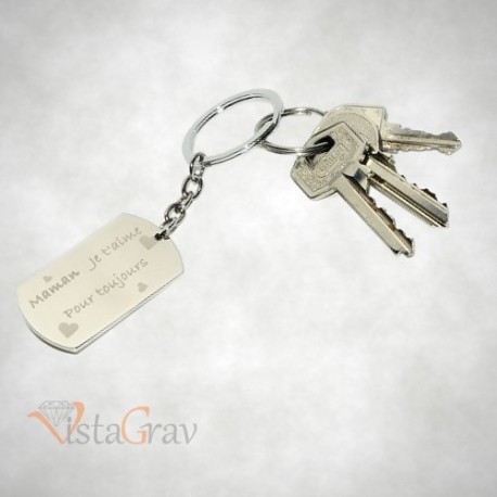 Porte-clé transparent Rectangle pour photo x 6 - Porte-clés photo - Creavea